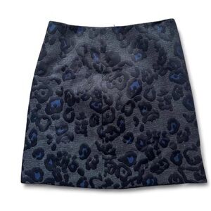 Ann Taylor Gray and Blue Textured Mini Skirt